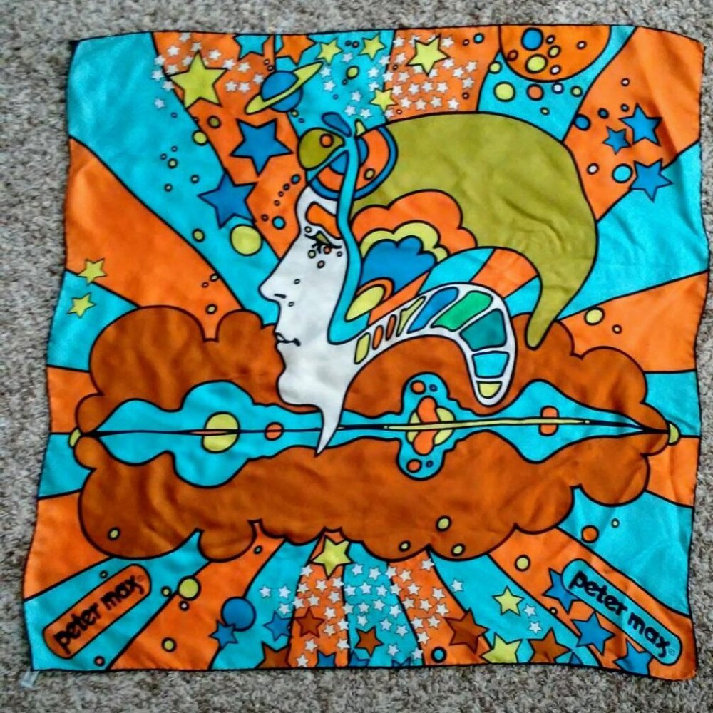 Vintage Peter Max Silk Scarf